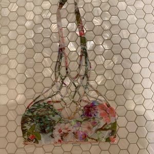 SAN LORENZO interlace reversible top pink & floral